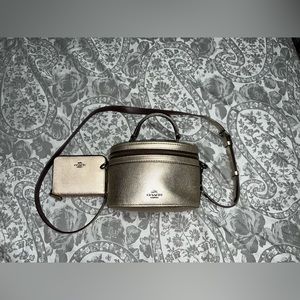 Gold coach purse and wallet set